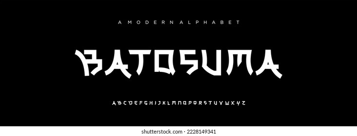 Japanese modern alphabet font, japan asian fonts style latin design