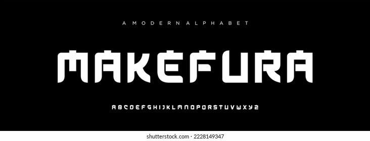 Japanese modern alphabet font, japan asian fonts style latin design - Shutterstock ID 2228149347