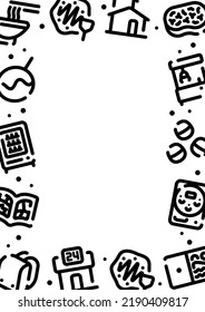 Japanese modern culture pattern background for graphic design.A-size vertical frame.