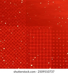 Japanese modern illustration background material arranged with traditional Japanese patterns