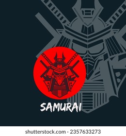japanese modern samurai logo vector design