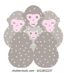 Japanese monkey surpass cold in group