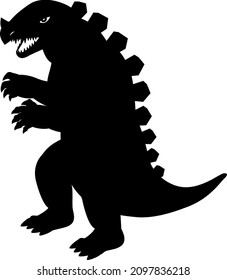 Japanese monster toy silhouette illustration