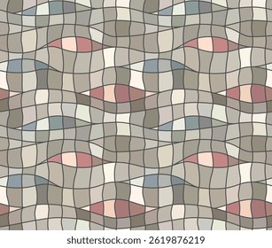 Japanese Mosaic Wave Vector Seamless Pattern