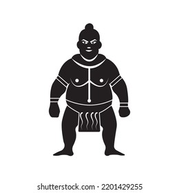 Japanese most wrestler martial icon | Black Vector illustration |