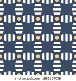 Japanese motif cute baby pattern pastel colors traditional Japan geometric ornament. Minimalist background simple geo all over printing block for textile, swimwear, towel, fabric, wallpaper, cards.
