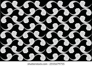 Japanese motifs in traditional geometric style Ornaments for decoration, abstract, black, red and gold