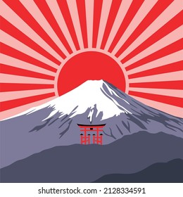 Japanese Mount Fuji and Circle Sunshine