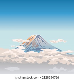 Japanese Mount Fuji and Cloud