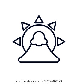 japanese mount with sun icon vector illustration design