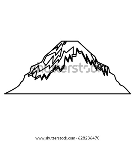 japanese mountain isolated icon
