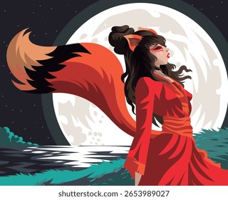 mitologia japonesa kitsune fox woman