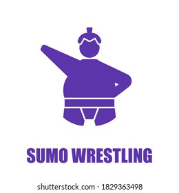 Japanese national sport, Sumo wrestler pictogram icon.