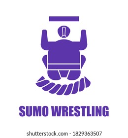 Japanese national sport, Sumo wrestler pictogram icon.