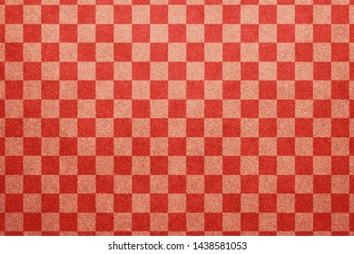 Japanese natural traditional red white color checkered pattern paper texture abstract