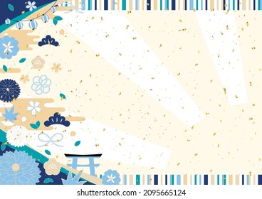 Japanese New year background and flowers