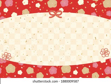 Japanese new year background  and flowers,decorative cord