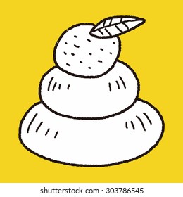 japanese new year cake doodle