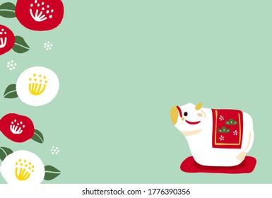 Japanese New Year card design template.
I designed the illustration of the ox which is the zodiac.