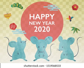 Japanese new year card with mouse