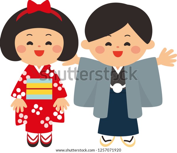 kimono and kite cartoon