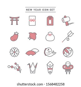 JAPANESE NEW YEAR ICON SET