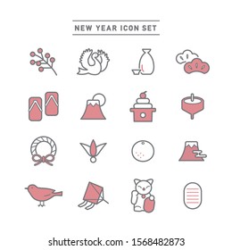 JAPANESE NEW YEAR ICON SET