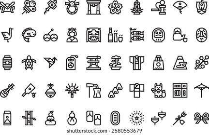 Japanese new year icons High-Quality Vector Icons Collection with Editable Stroke. Ideal for Professional and Creative Projects