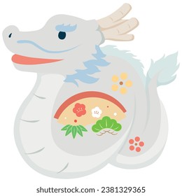 Japanese New Year items. Year of the dragon.