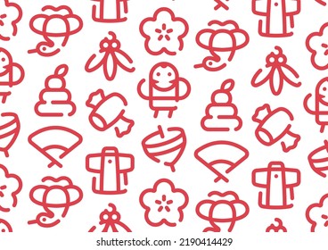 Japanese new year pattern background for graphic design.A-size horizontal.