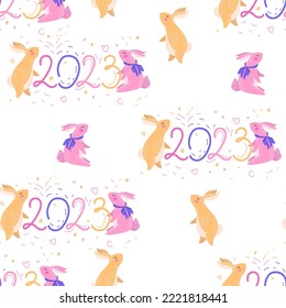 Japanese new year pattern rabbits for decoration design.