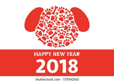 Japanese New Year's card in 2018