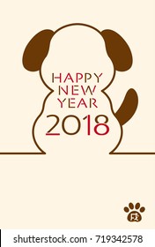 Japanese New Year's card in 2018.
/In Japanese it is written "dog".