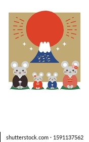 Japanese New Year's card in 2020.In Japanese it is written "Happy new year" "rat" "I am intended to you for my last year.Thank you again this year. At new year's day"