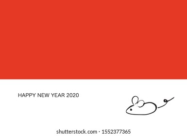 Japanese New Year's card. Illustration of a rat in the zodiac.
