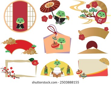 Japanese New Year's card material 2025 Year of the Snake (New Year's, Snake.Year of the Snake
.Japanese era name
)