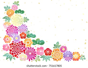 Japanese New Years Flower Background Stock Vector (Royalty Free ...