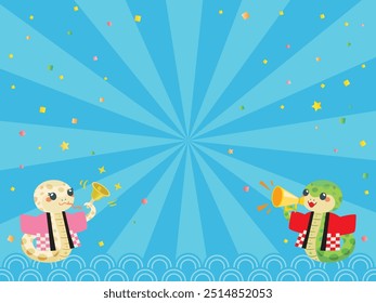 Japanese new years' sale banner for the Year of the Serpent