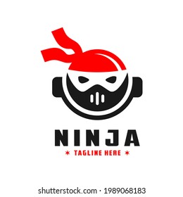 japanese ninja head logo design