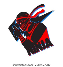 japanese ninja logo symbol illustration