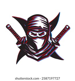 japanese ninja logo symbol illustration