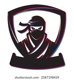 japanese ninja logo symbol illustration