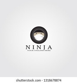 Japanese Ninja logo template, creative design vector for business. Corporate illustration element.