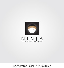 Japanese Ninja logo template, creative design vector for business. Corporate illustration element.