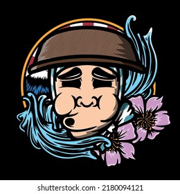 japanese ninja mask vector illustration