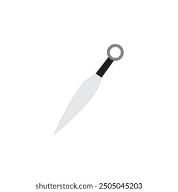 Ilustración vectorial japonesa del arma del ninja Kunai en el fondo blanco