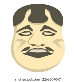 Japanese noh mask icon cartoon vector. Japan face. Angry character