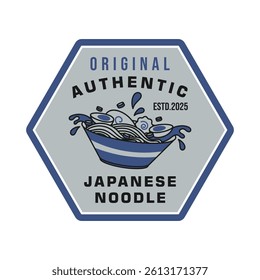 Japanese noodle logo emblem vector design