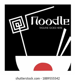 Japanese noodle logo , Japanese ramen logo illustration