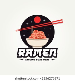japanese noodle ramen logo template vector illustration design. simple modern restaurant, foodies, japanese cuisine logo concept
